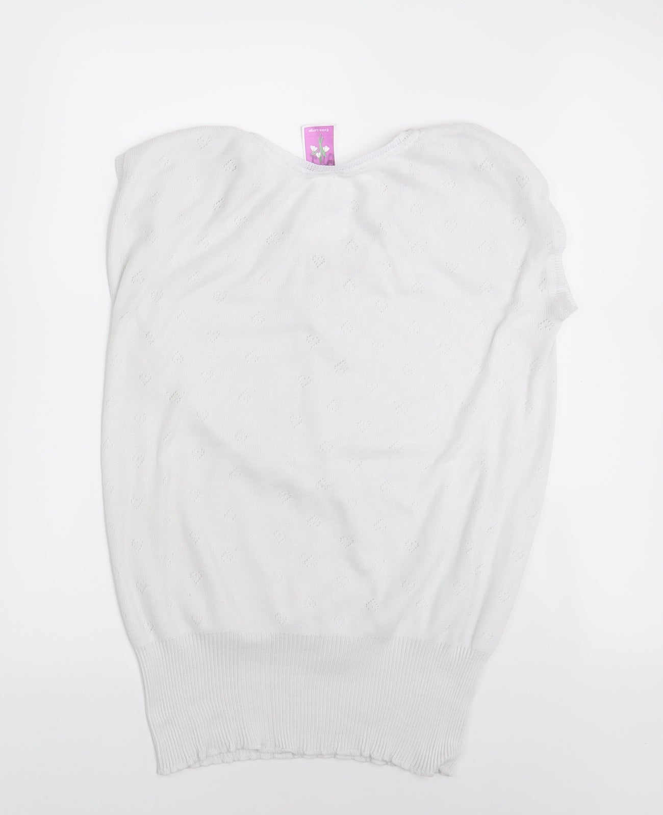 White Snowdrop Womens White Floral  Pullover Jumper Size L