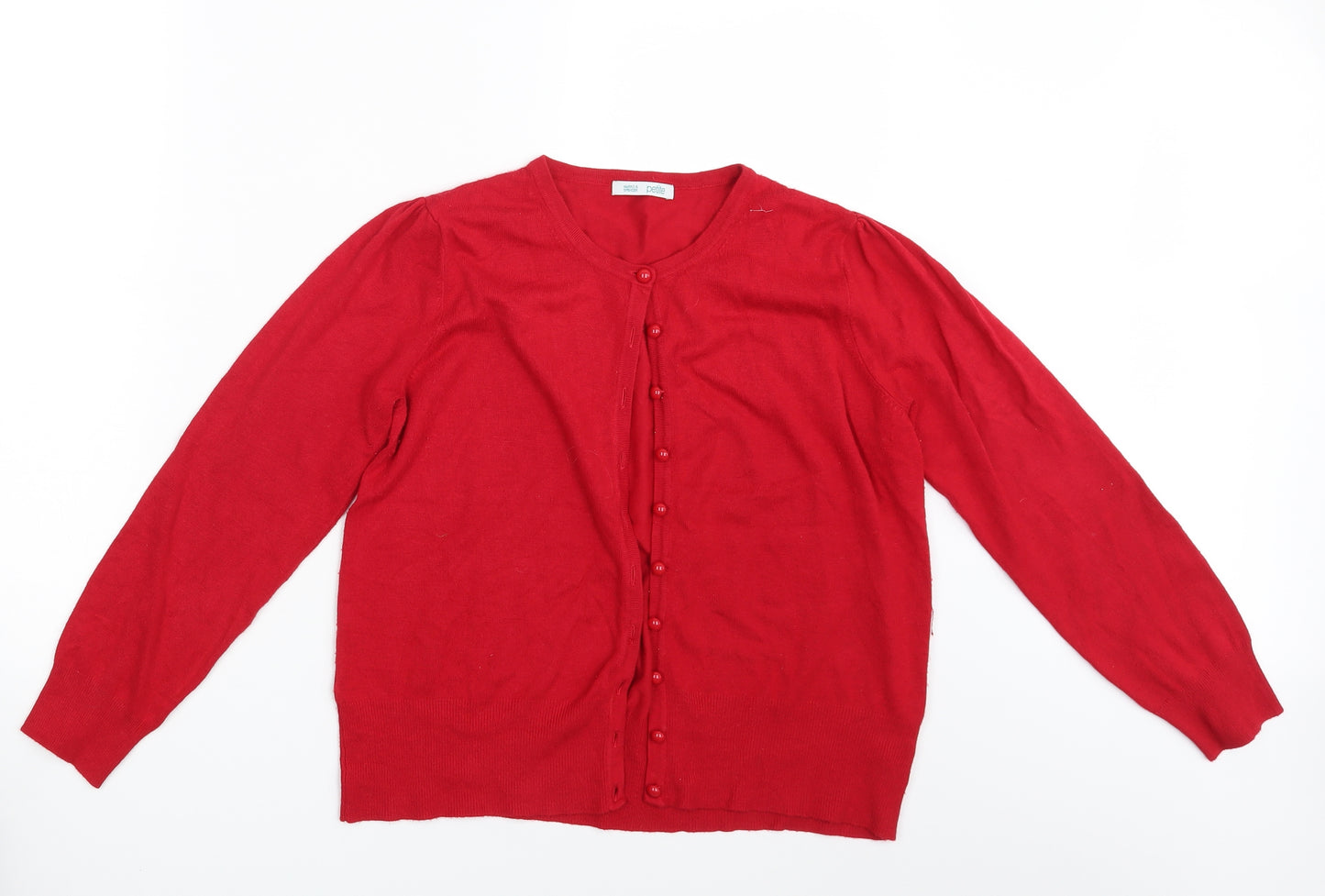 M&S Womens Red   Cardigan Jumper Size 14