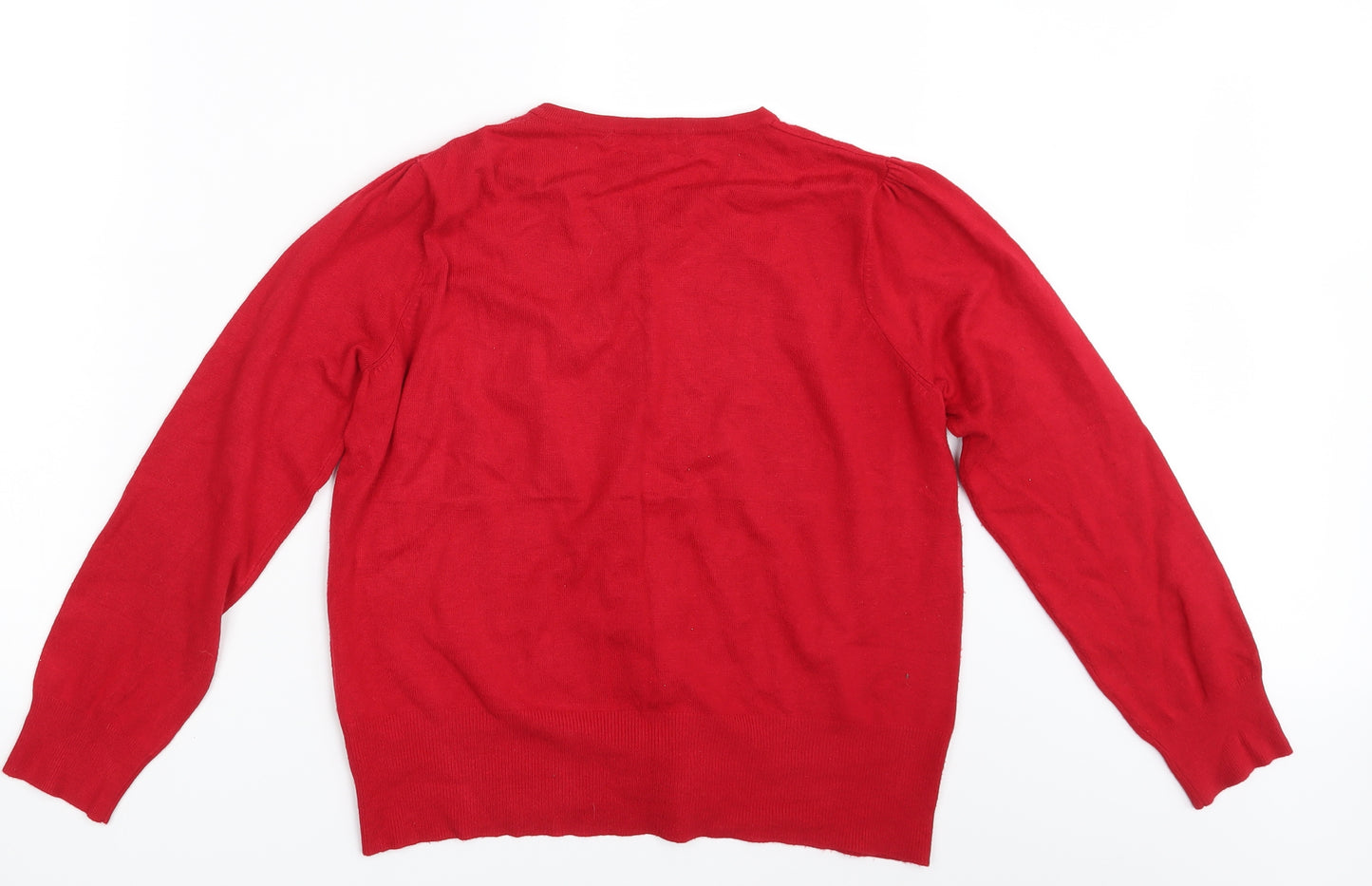 M&S Womens Red   Cardigan Jumper Size 14