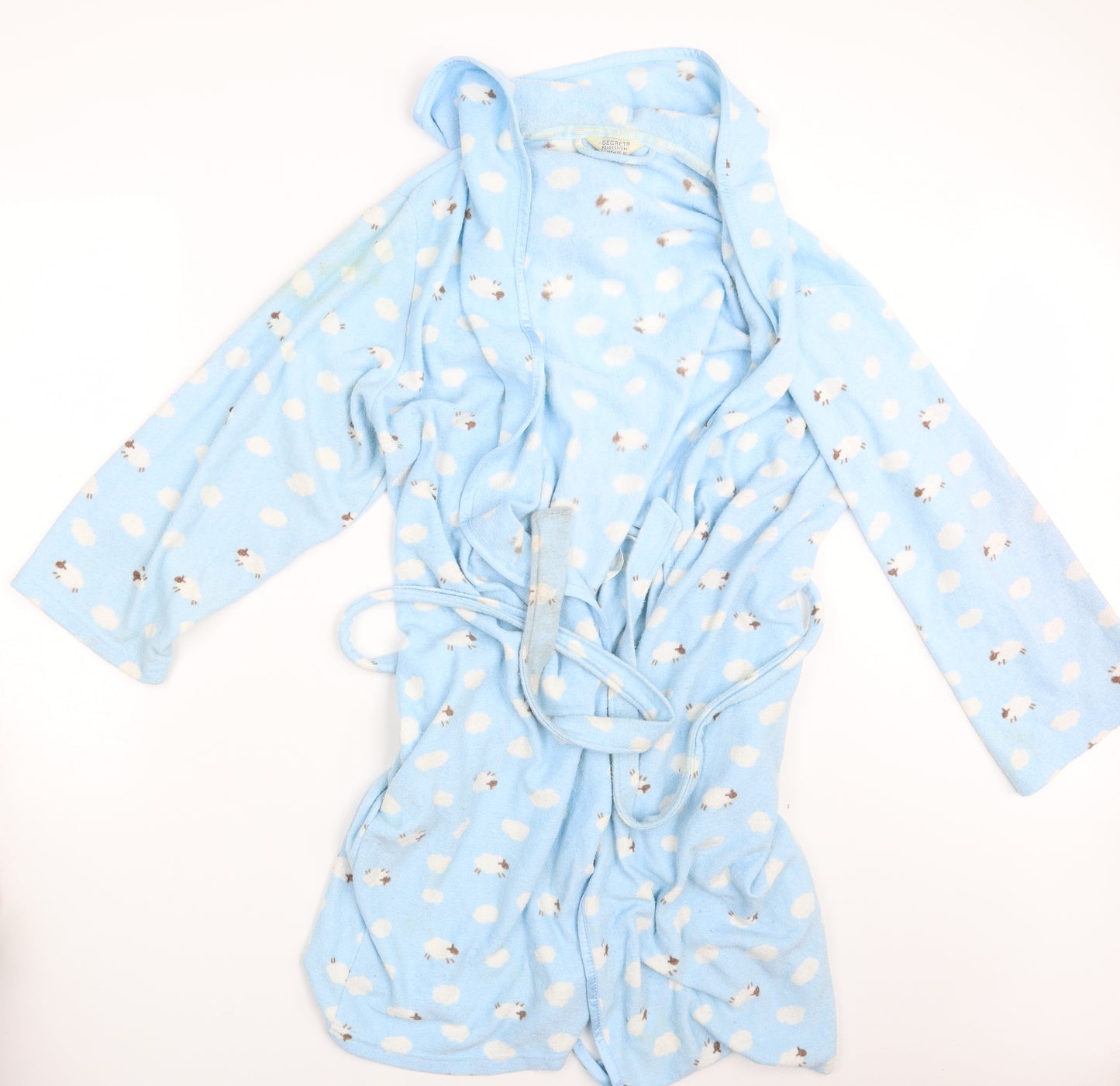 Secret Possessions Womens Blue Polka Dot  Babydoll Robe Size 12