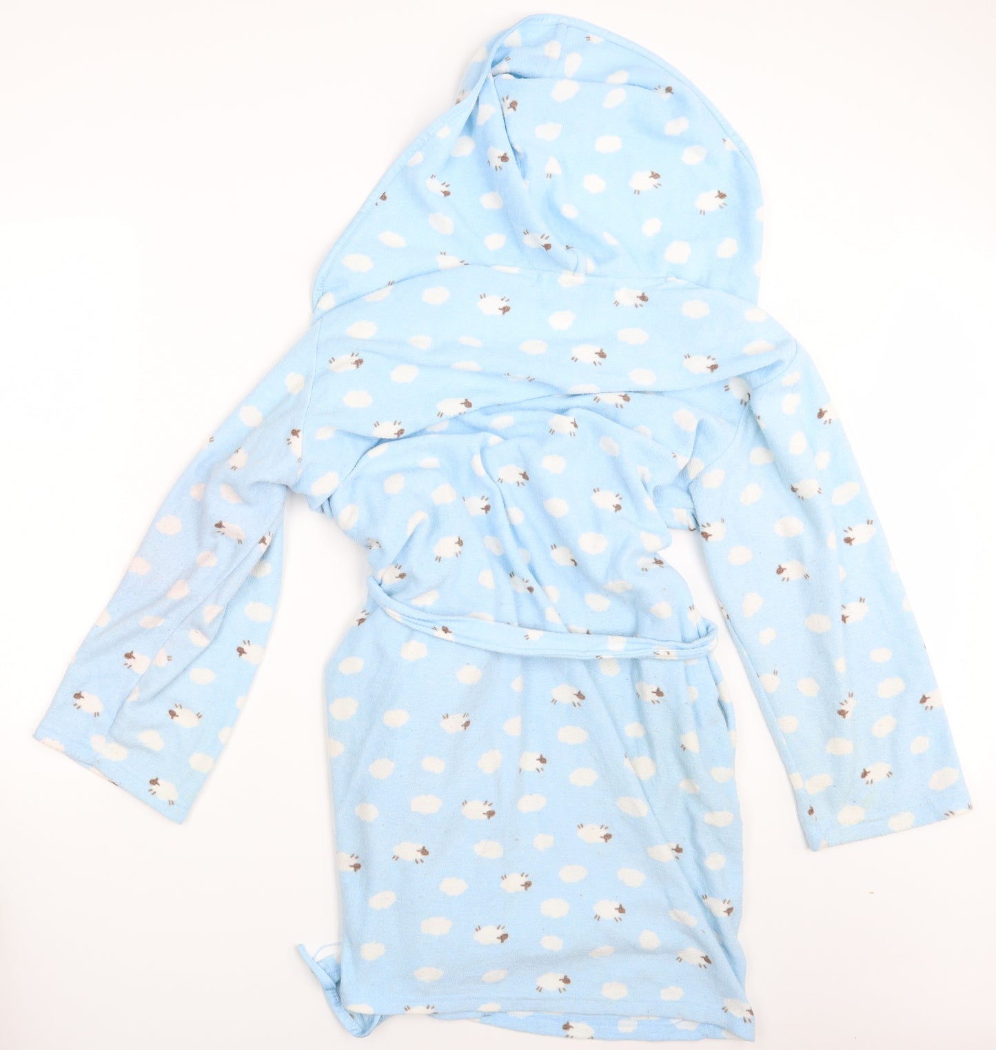 Secret Possessions Womens Blue Polka Dot  Babydoll Robe Size 12