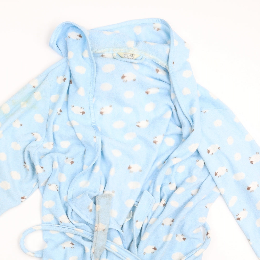 Secret Possessions Womens Blue Polka Dot  Babydoll Robe Size 12