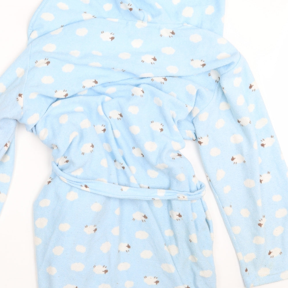 Secret Possessions Womens Blue Polka Dot  Babydoll Robe Size 12