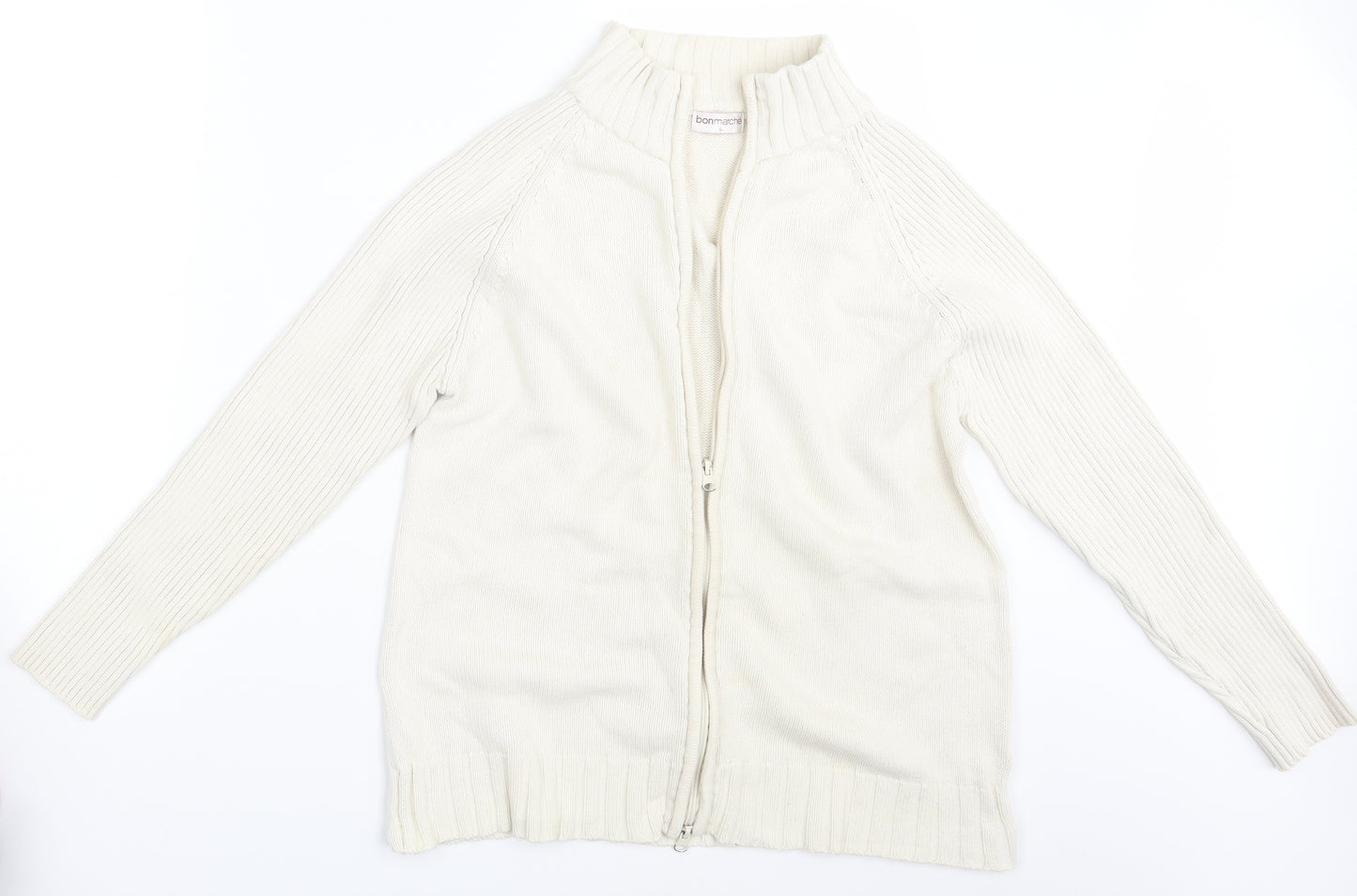 Bonmarché Womens White   Full Zip Jumper Size L