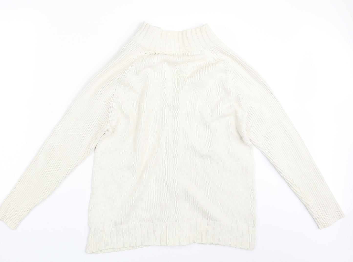 Bonmarché Womens White   Full Zip Jumper Size L
