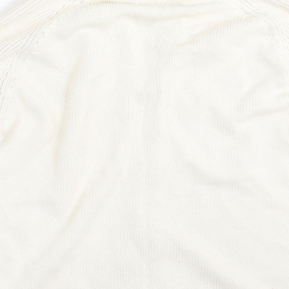 Bonmarché Womens White   Full Zip Jumper Size L