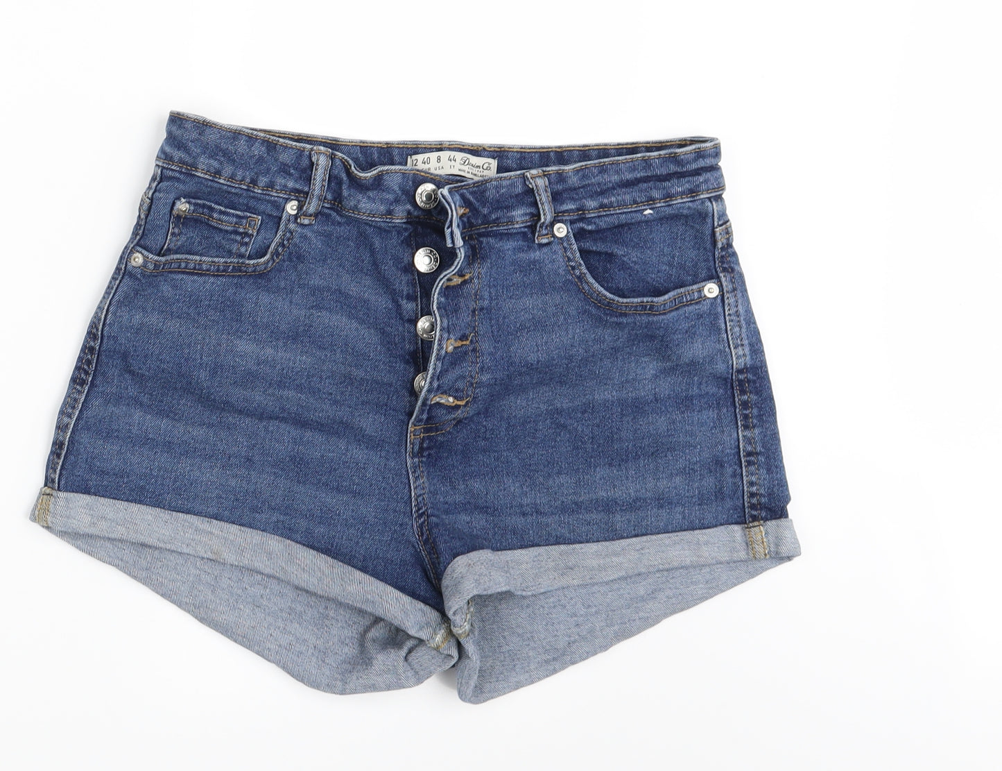 Denim Co. Womens Blue  Denim Hot Pants Shorts Size 12