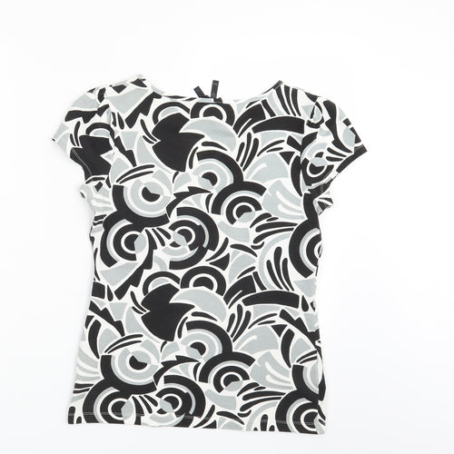 NEXT Womens Black Geometric  Basic T-Shirt Size 10