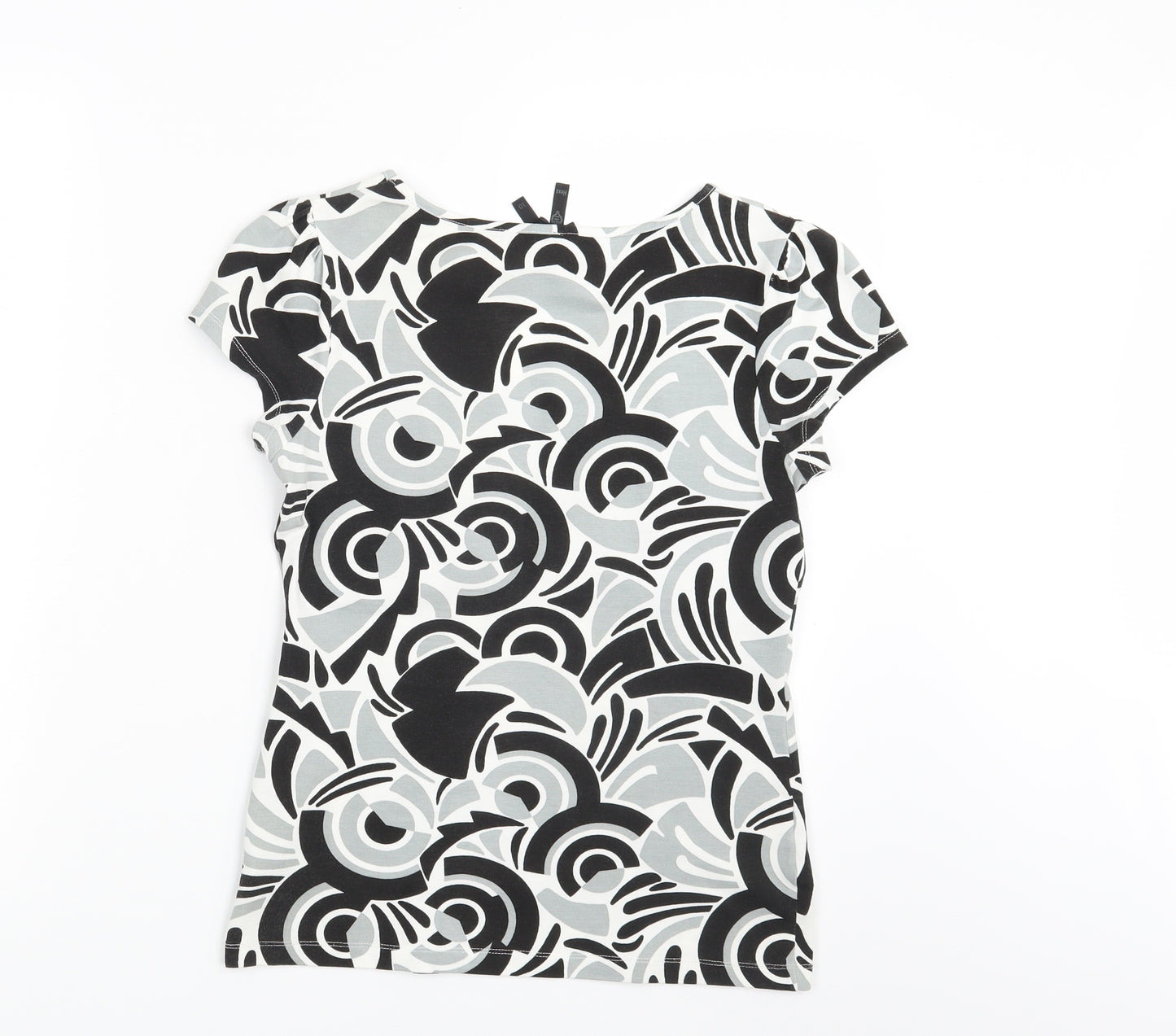 NEXT Womens Black Geometric  Basic T-Shirt Size 10
