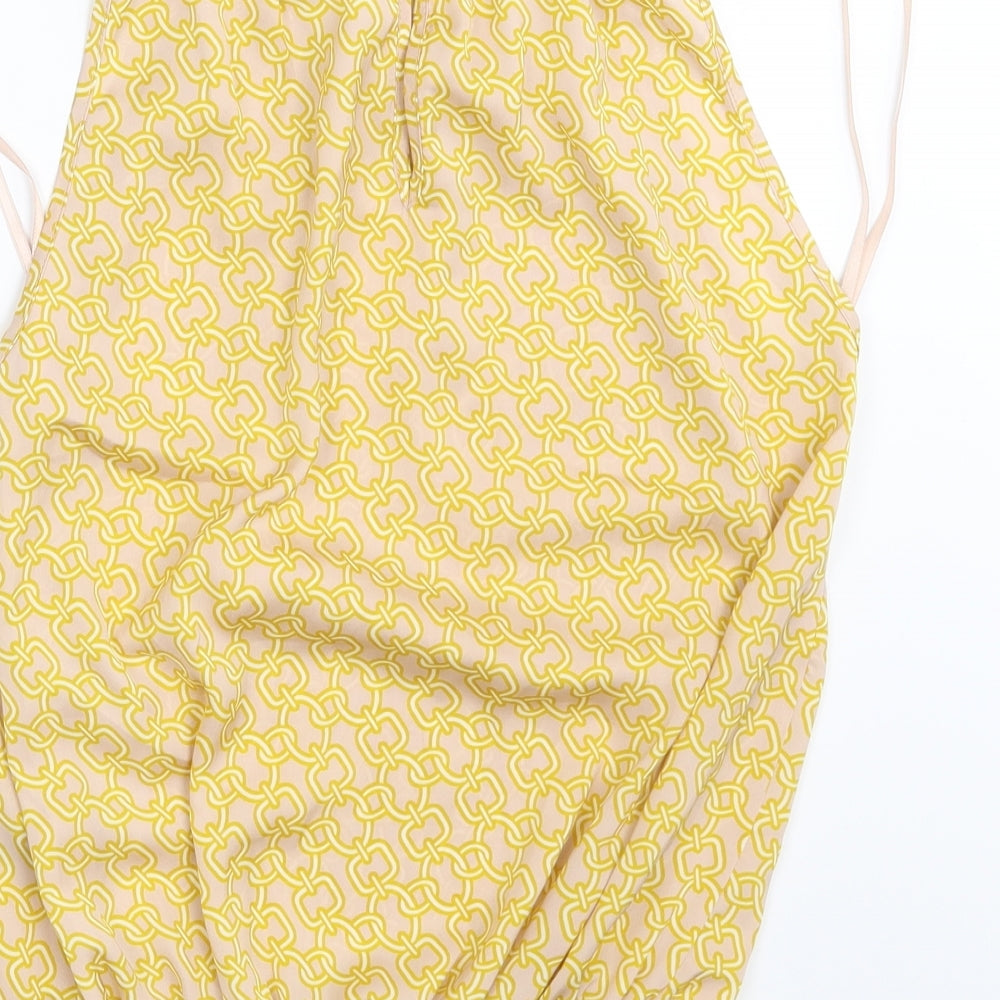 Dorothy Perkins Womens Gold Geometric  Basic Blouse Size 6