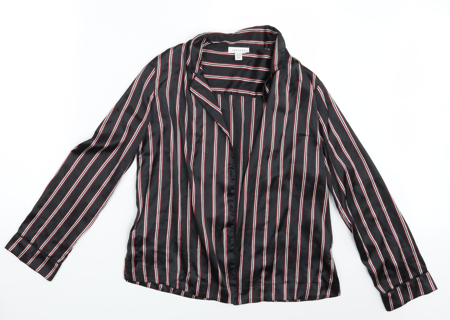 Topshop Womens Black Striped  Top Pyjama Top Size S