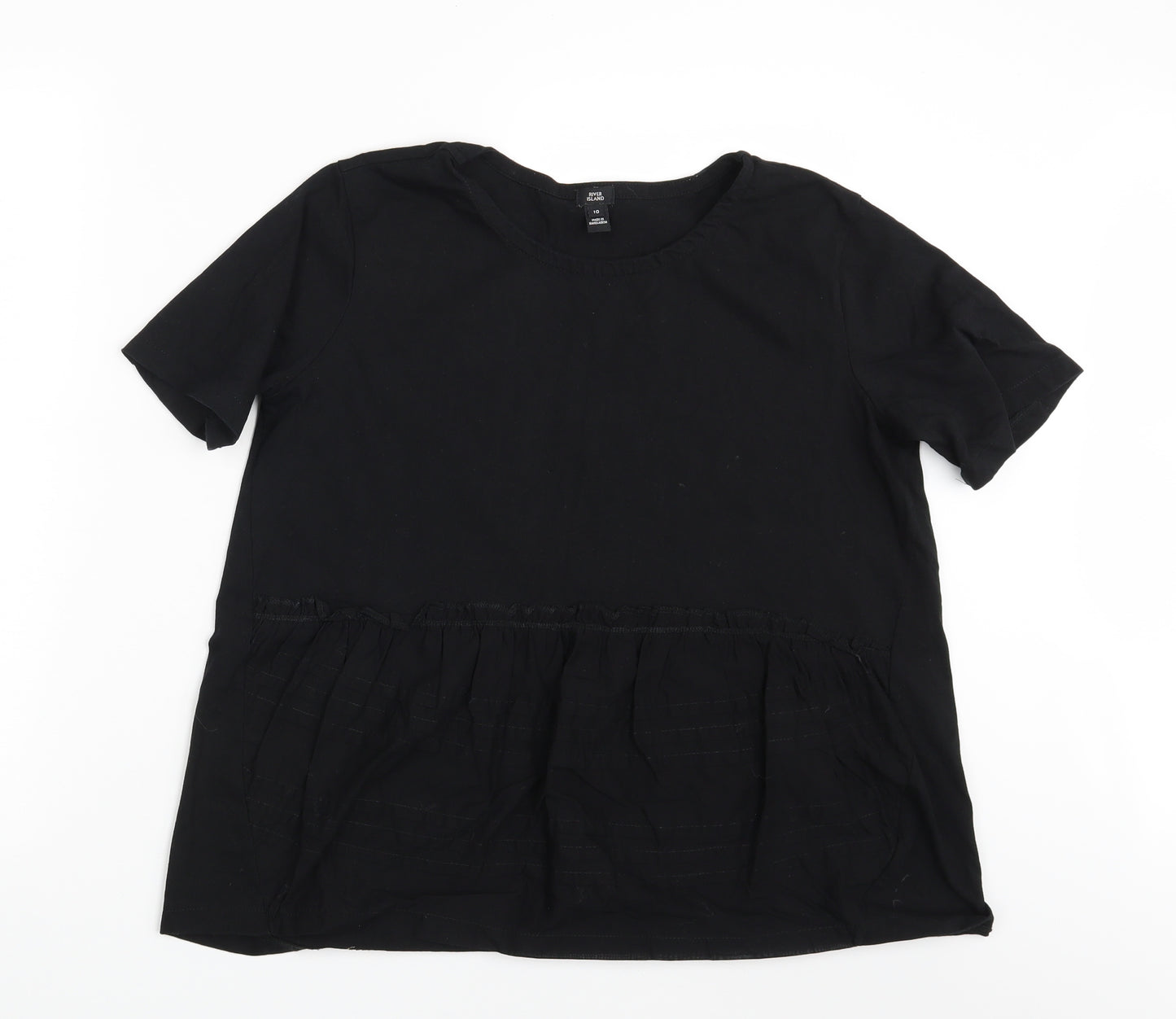 River Island Womens Black   Basic T-Shirt Size 10