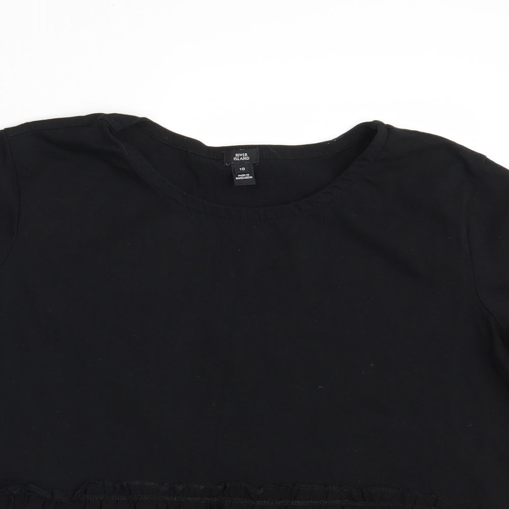 River Island Womens Black   Basic T-Shirt Size 10