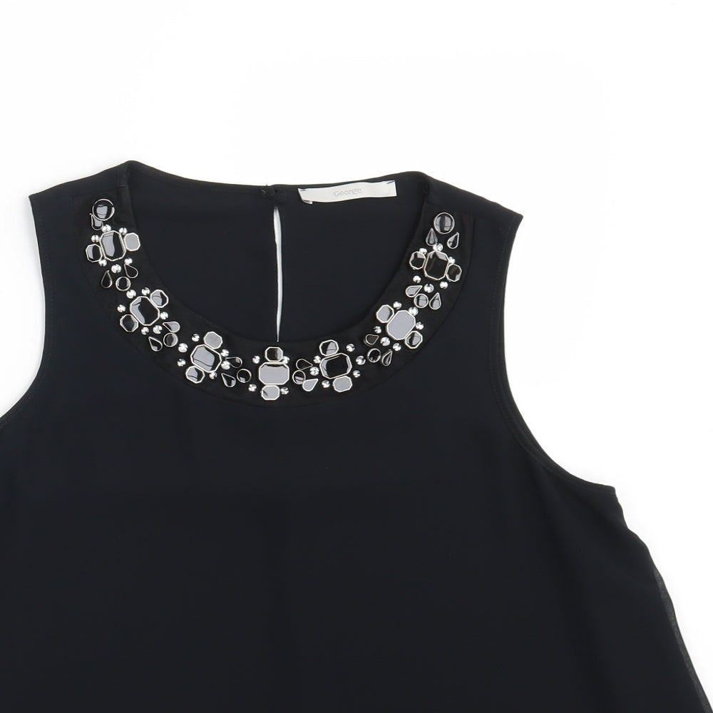 George Womens Black   Basic Blouse Size 10