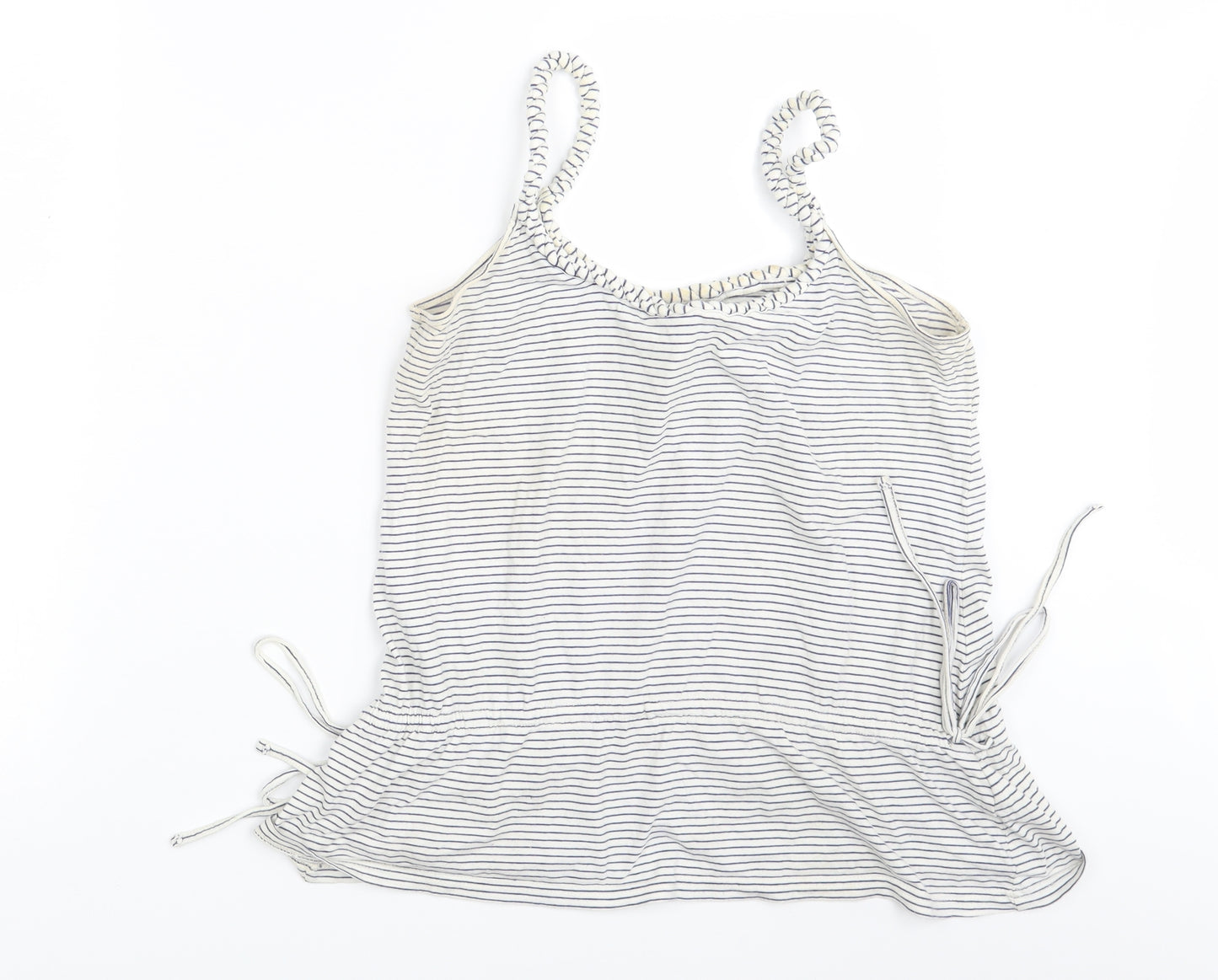Preworn Womens White Striped  Basic Tank Size 12