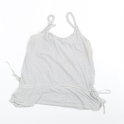 Preworn Womens White Striped  Basic Tank Size 12