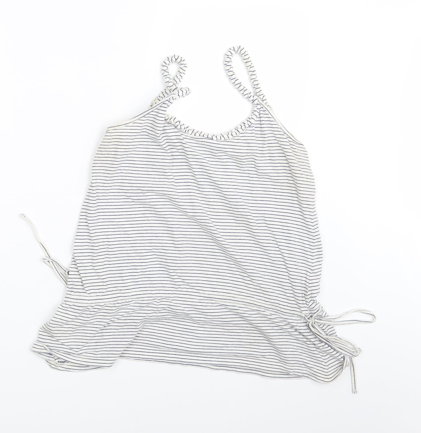 Preworn Womens White Striped  Basic Tank Size 12