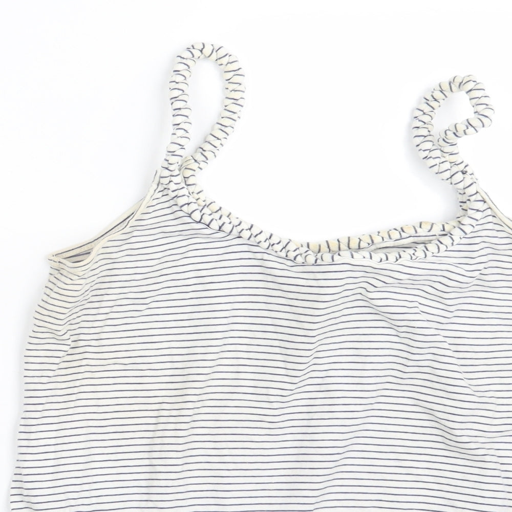 Preworn Womens White Striped  Basic Tank Size 12