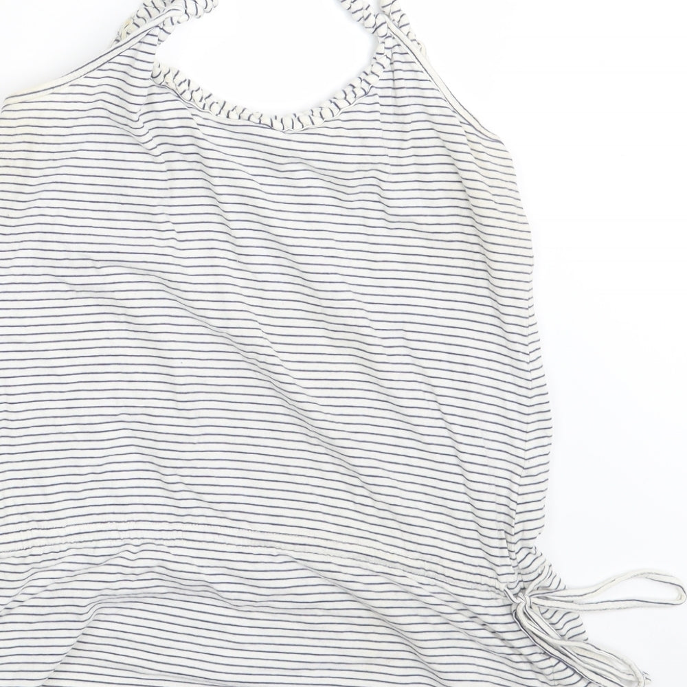 Preworn Womens White Striped  Basic Tank Size 12
