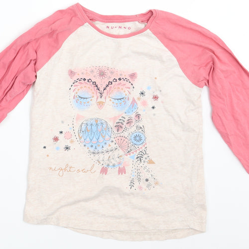 Nutmeg Girls Pink Animal Print  Basic T-Shirt One Size  - Owl