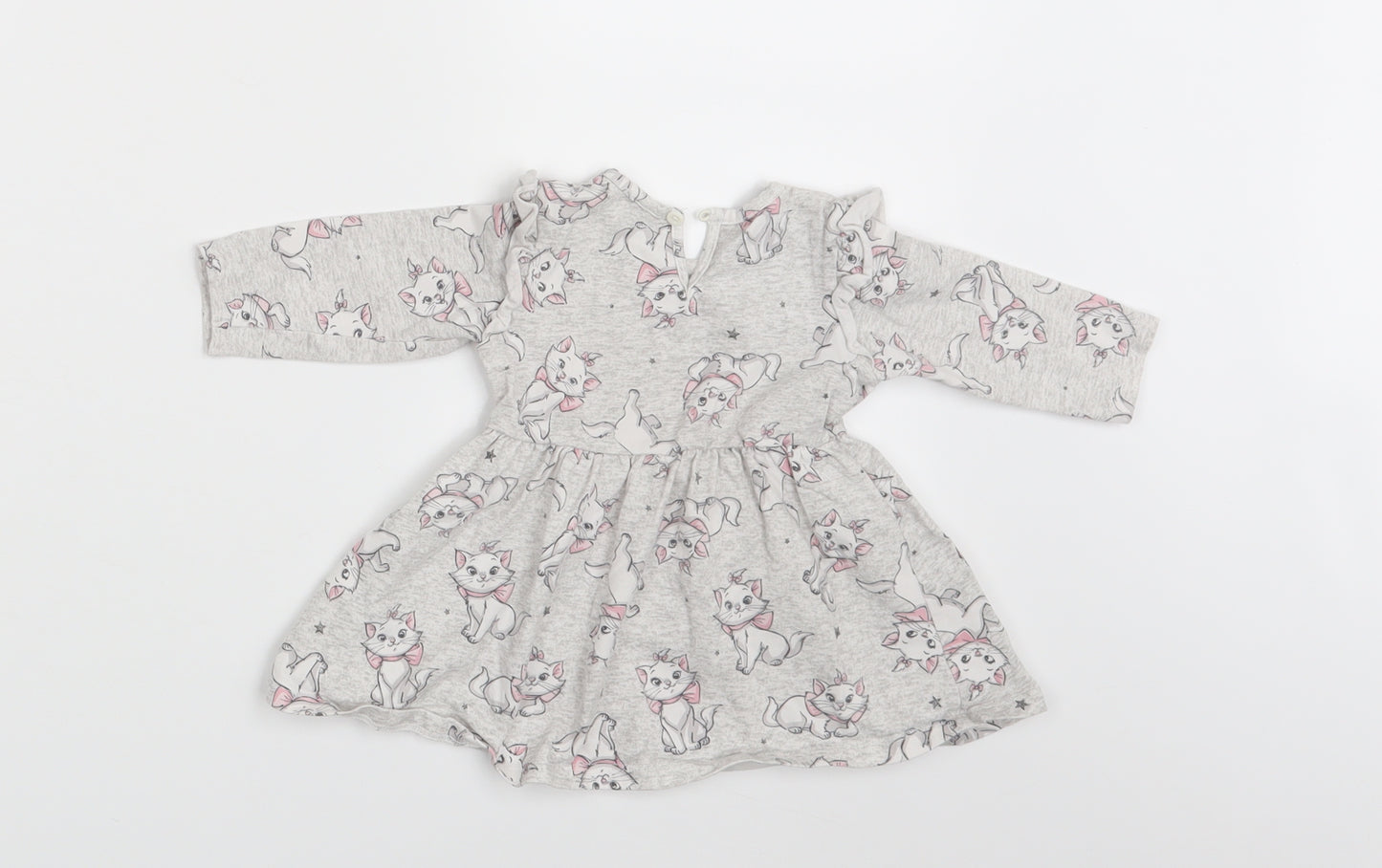 Disney Girls Grey Animal Print  T-Shirt Dress  Size 3-6 Months