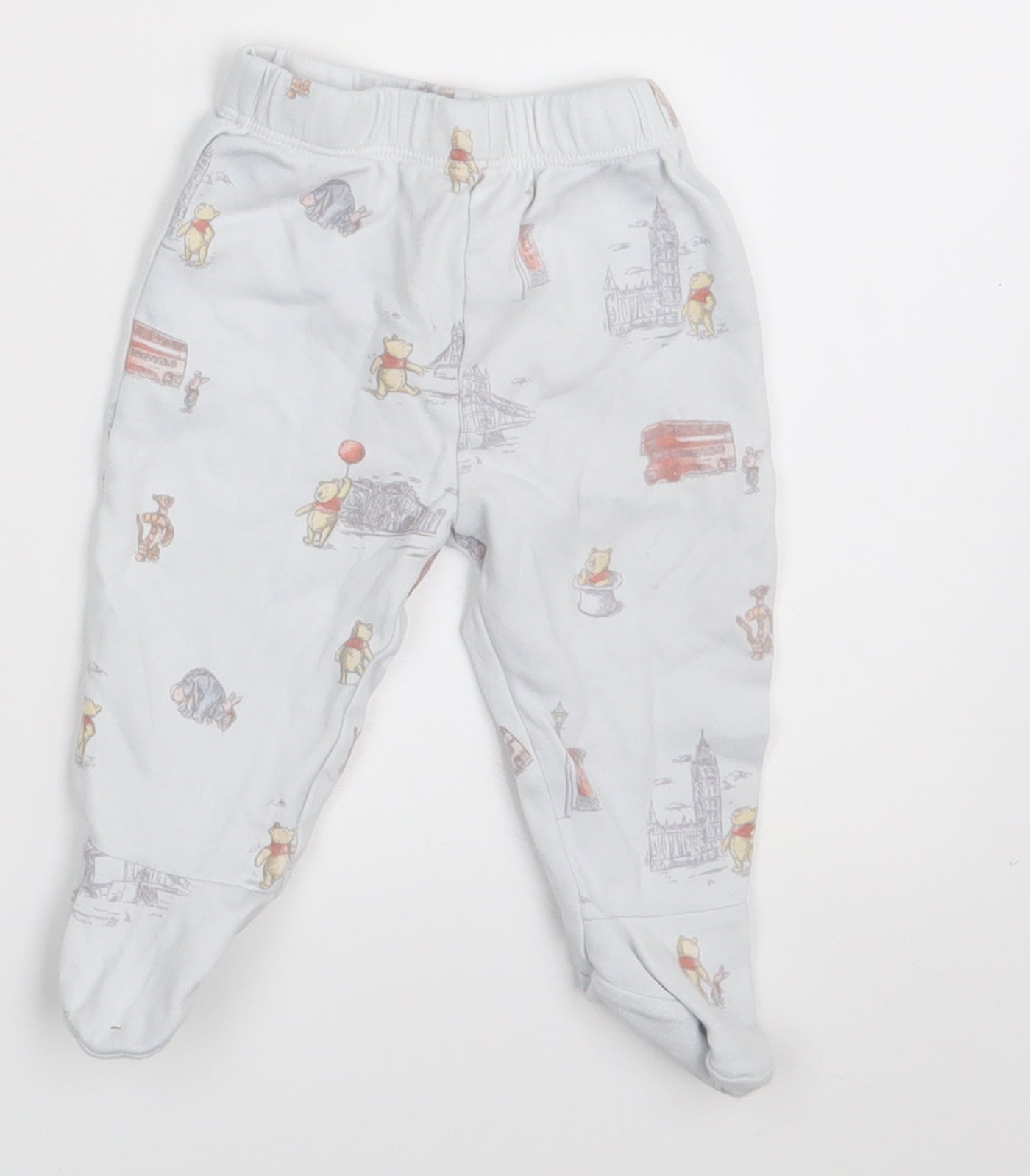 Disney Baby White Animal Print  Jogger Leggings Size 3-6 Months  - Waist 14in; Inside leg 9in