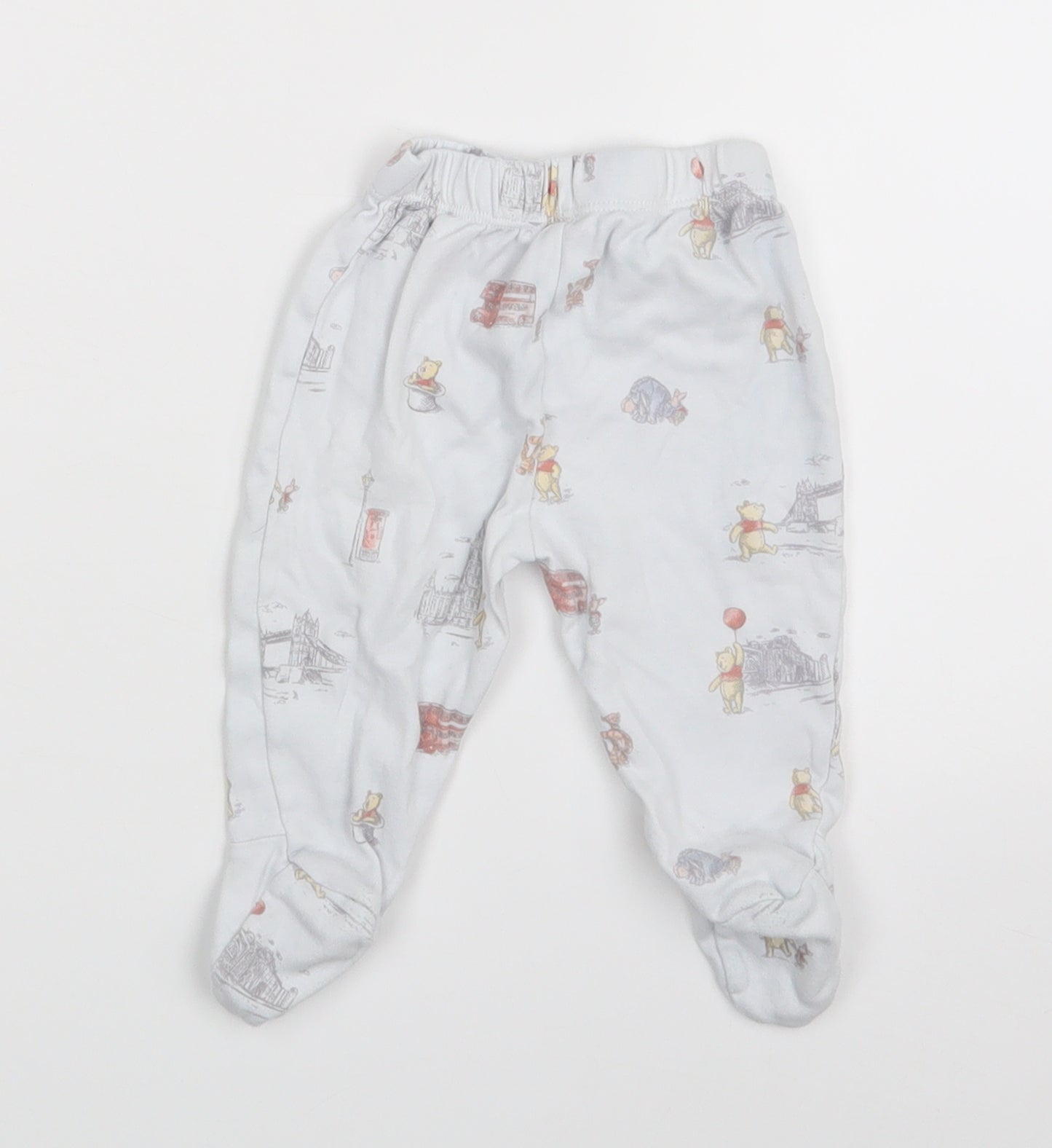 Disney Baby White Animal Print  Jogger Leggings Size 3-6 Months  - Waist 14in; Inside leg 9in