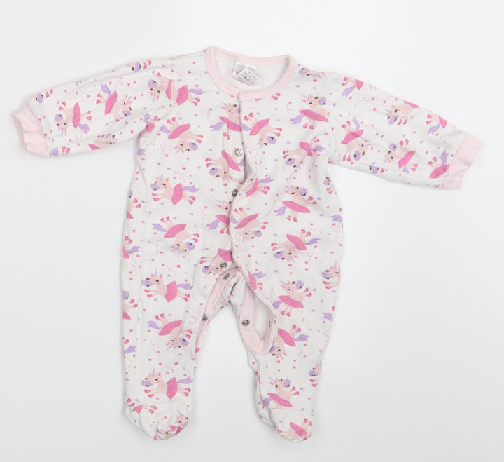 Unicorn Girls White Animal Print Romper One-Piece Size 3-6 Months - Unicorn