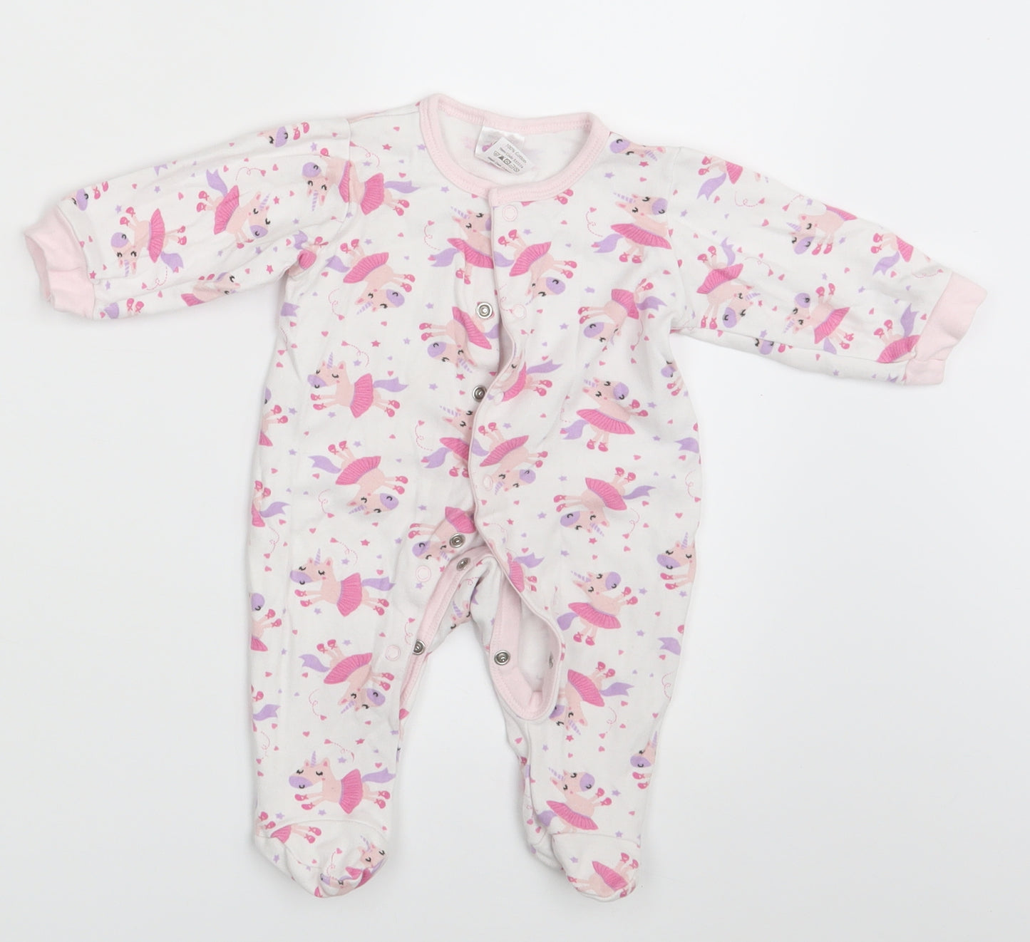 Unicorn Girls White Animal Print  Romper One-Piece Size 3-6 Months  - Unicorn