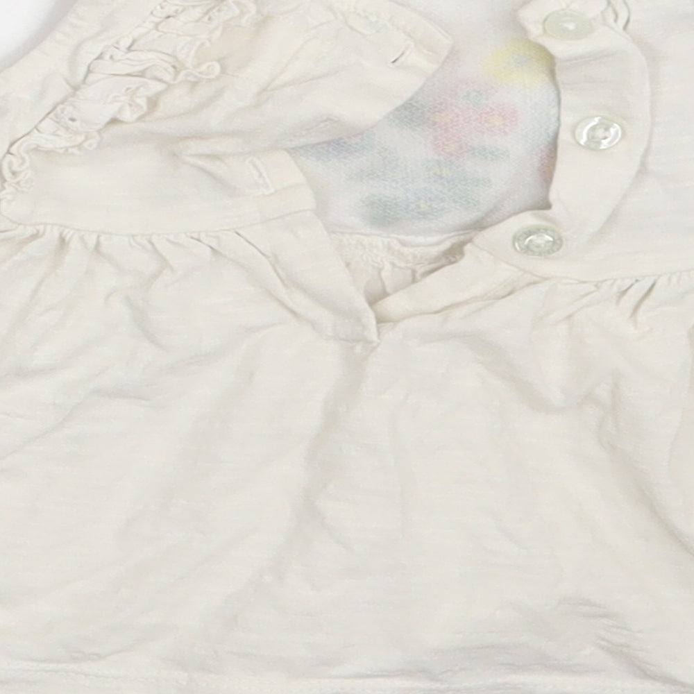 Debenhams Girls White Floral  T-Shirt Dress  Size 3-6 Months