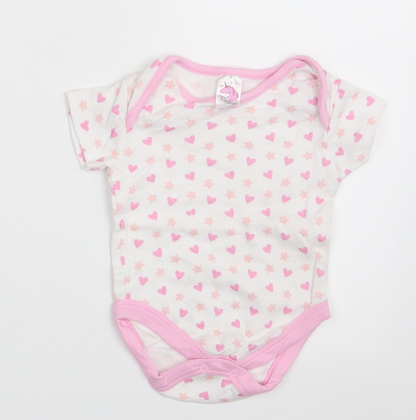 I Love my Unicorn Girls White Polka Dot  Basic T-Shirt Size 6-9 Months