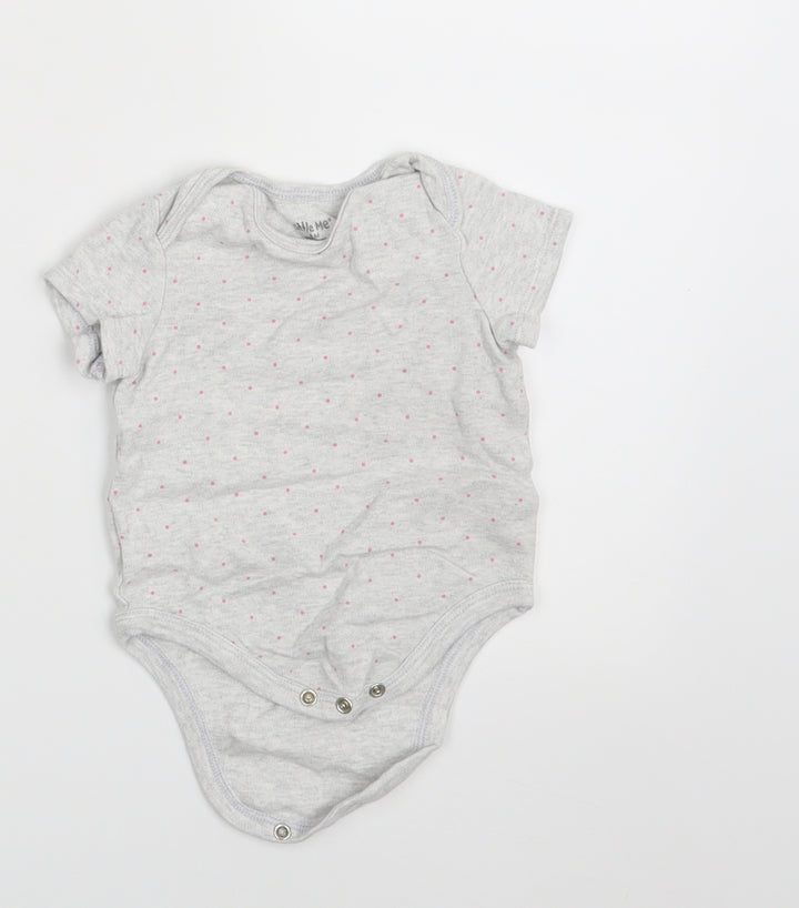 Little Me Baby Grey Polka Dot Basic T-Shirt Size 9-12 Months