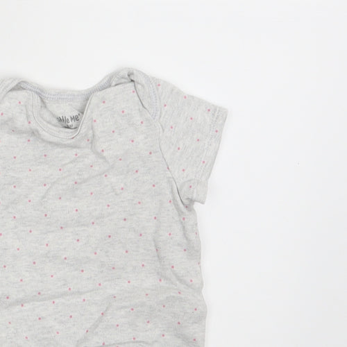Little Me Baby Grey Polka Dot  Basic T-Shirt Size 9-12 Months