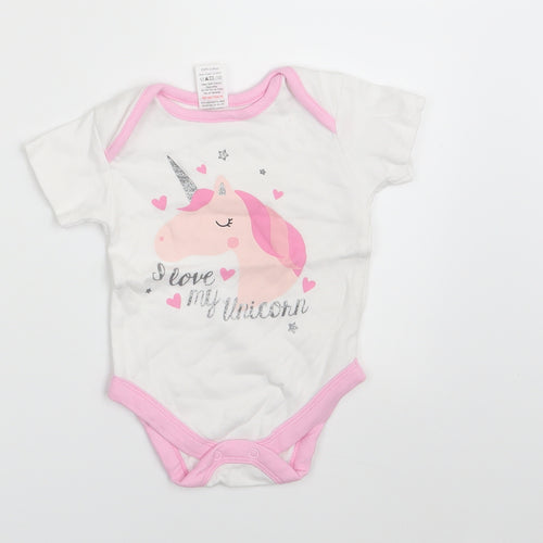 I Love my Unicorn Girls White Animal Print  Romper One-Piece Size 6-9 Months  - Unicorn
