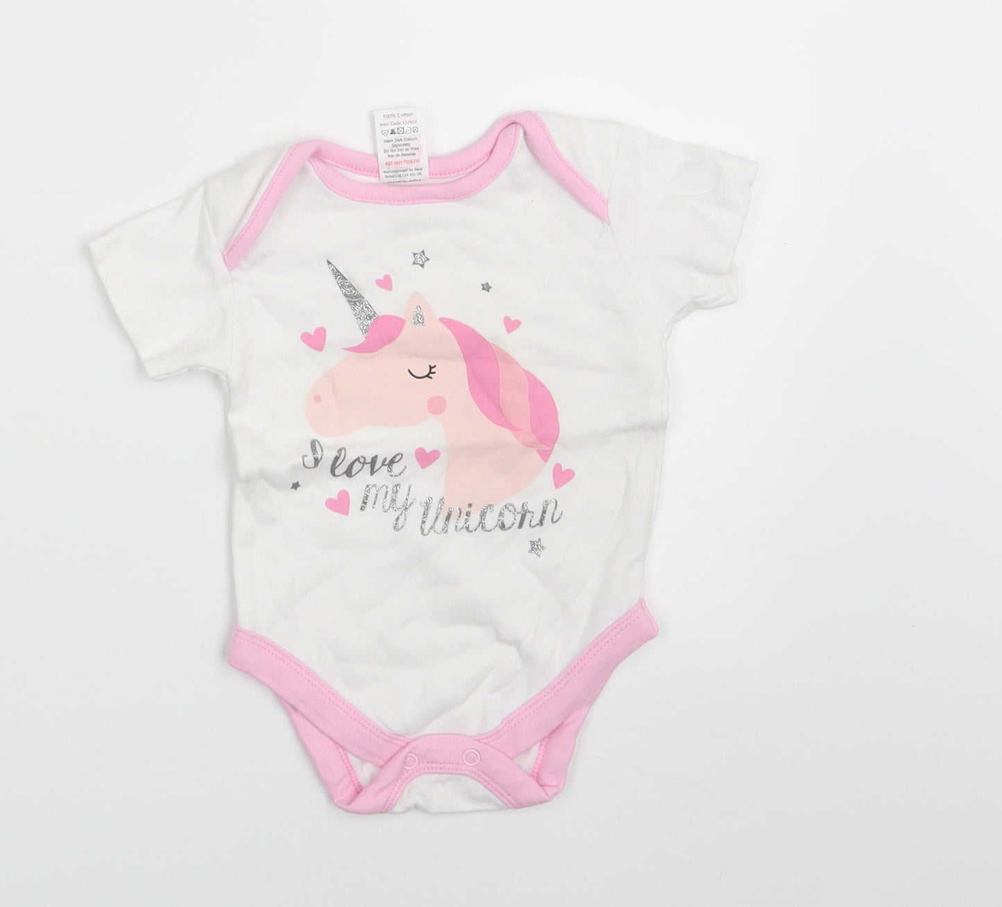 I Love my Unicorn Girls White Animal Print  Romper One-Piece Size 6-9 Months  - Unicorn