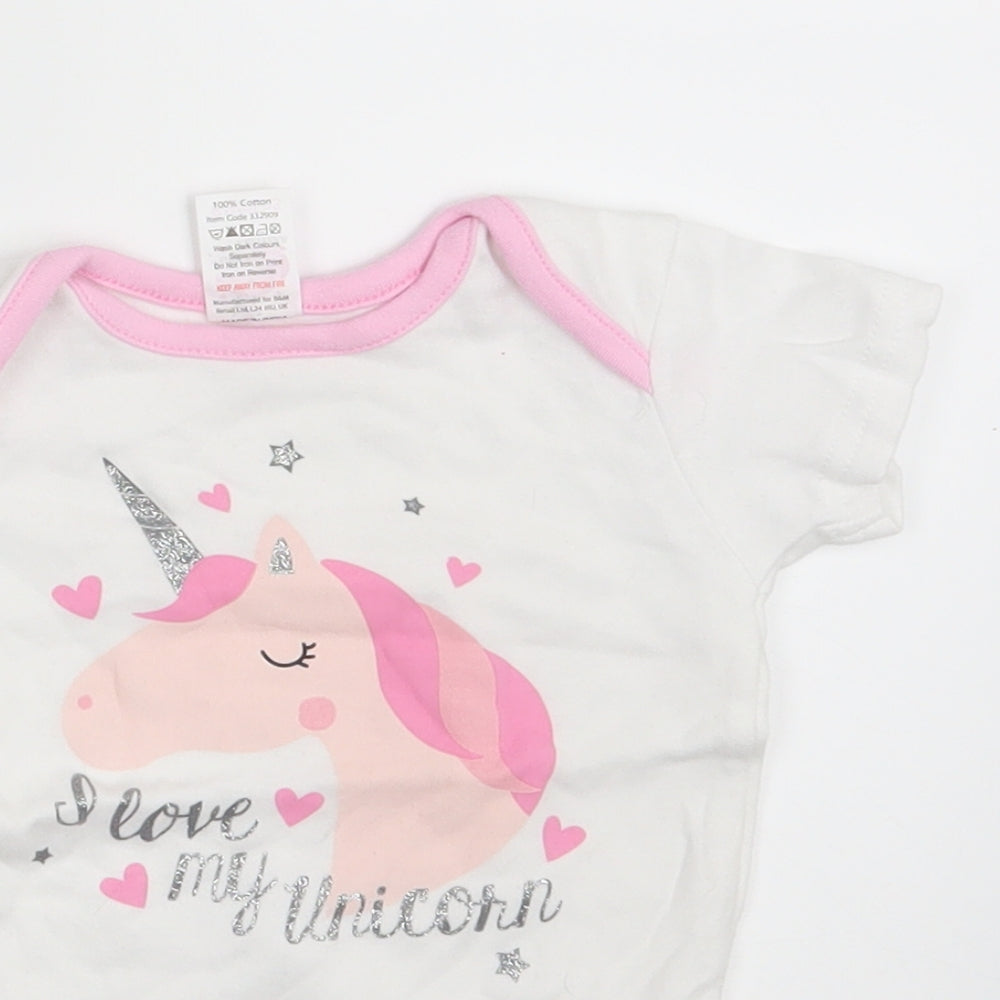 I Love my Unicorn Girls White Animal Print  Romper One-Piece Size 6-9 Months  - Unicorn