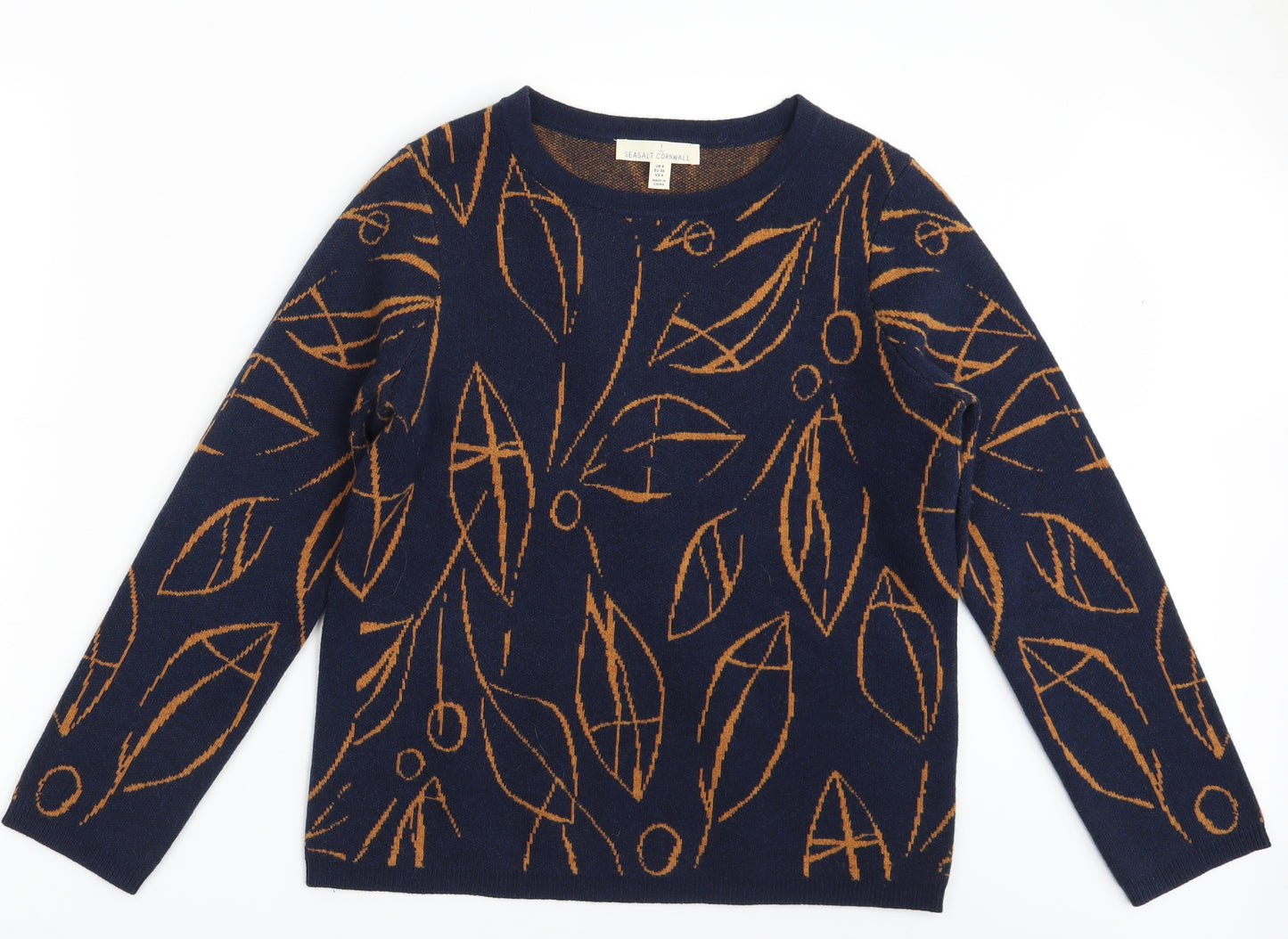 Seasalt Cornwall Womens Blue Paisley  Pullover Jumper Size 8