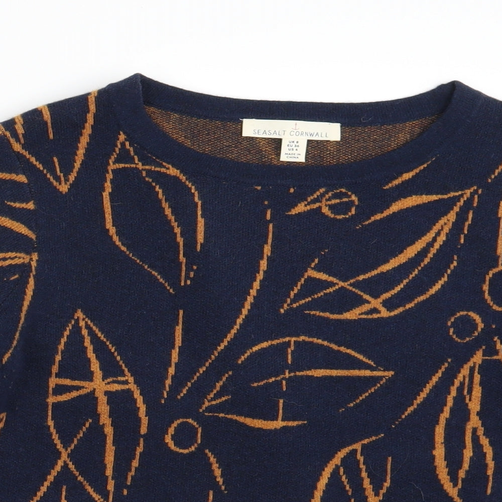 Seasalt Cornwall Womens Blue Paisley  Pullover Jumper Size 8