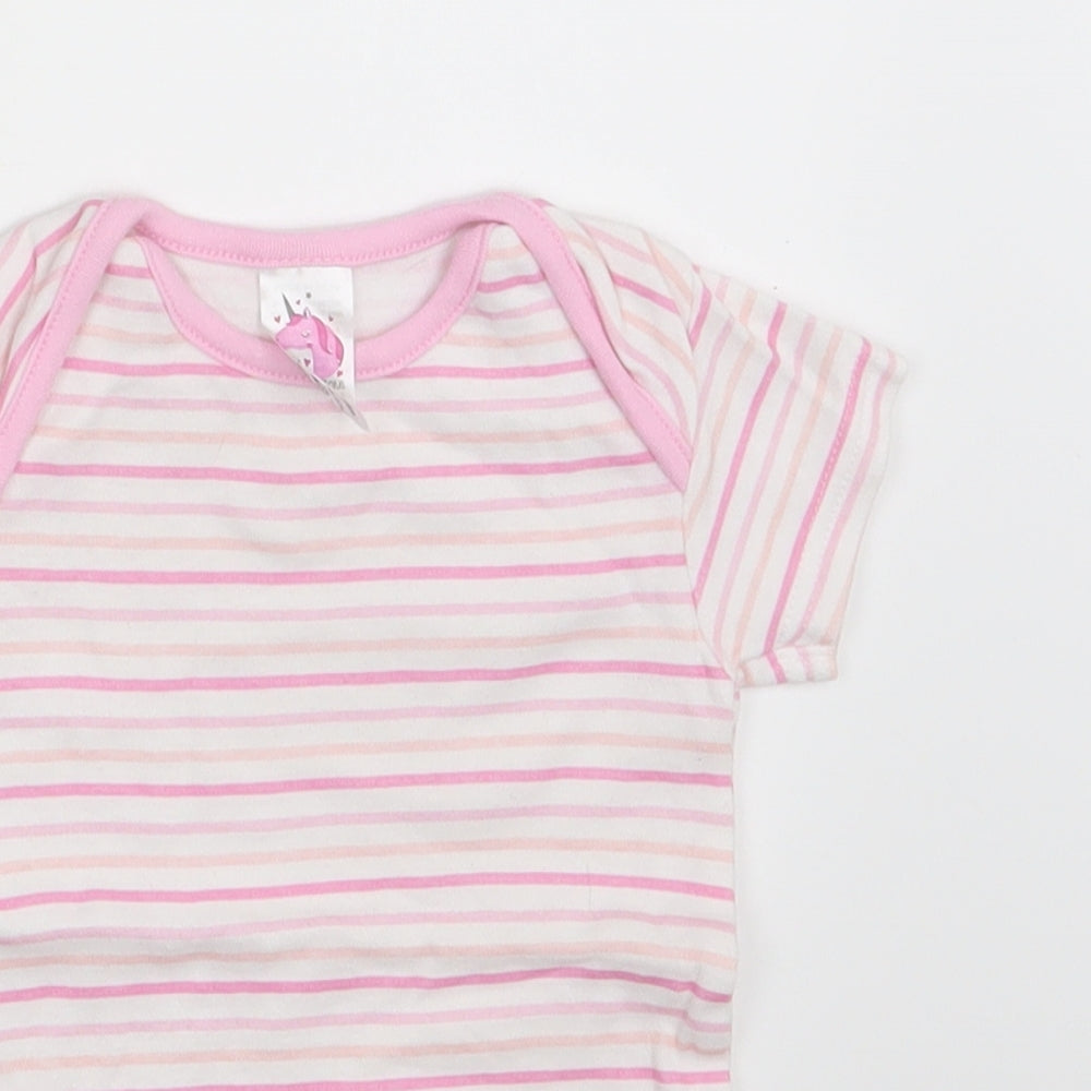 I Love my Unicorn Girls Pink Striped  Romper One-Piece Size 6-9 Months