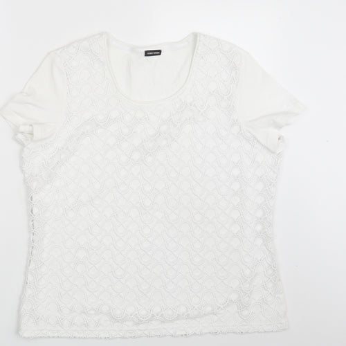 Gerry Weber Womens White Geometric  Basic T-Shirt One Size
