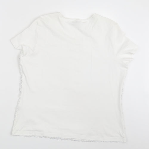 Gerry Weber Womens White Geometric  Basic T-Shirt One Size