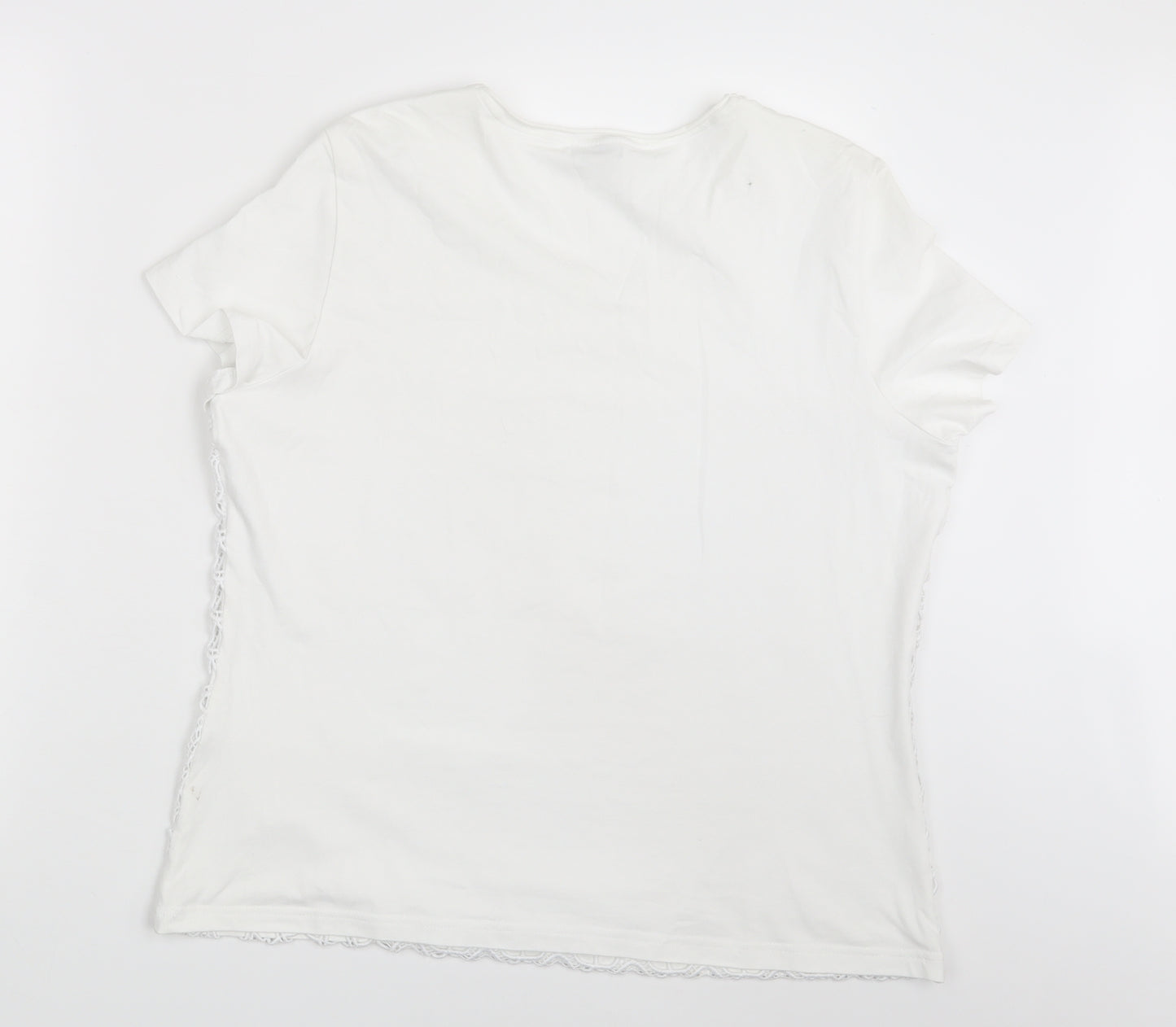 Gerry Weber Womens White Geometric  Basic T-Shirt One Size