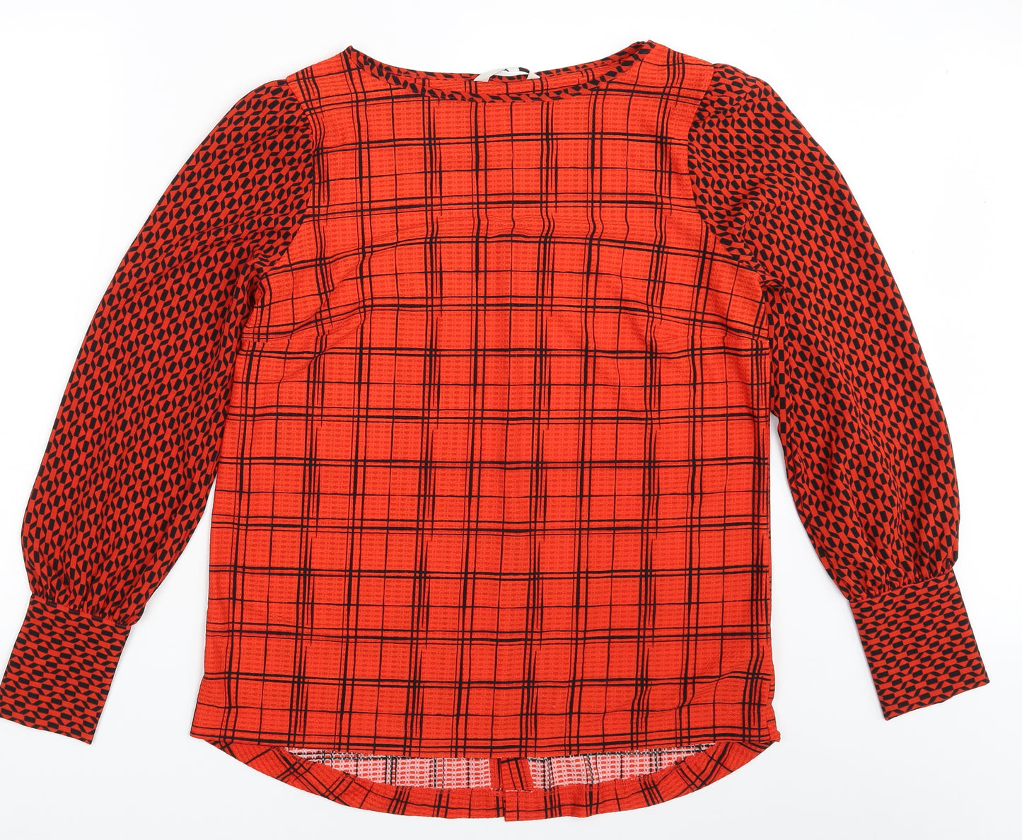 NEXT Womens Orange Geometric  Basic Blouse Size 14