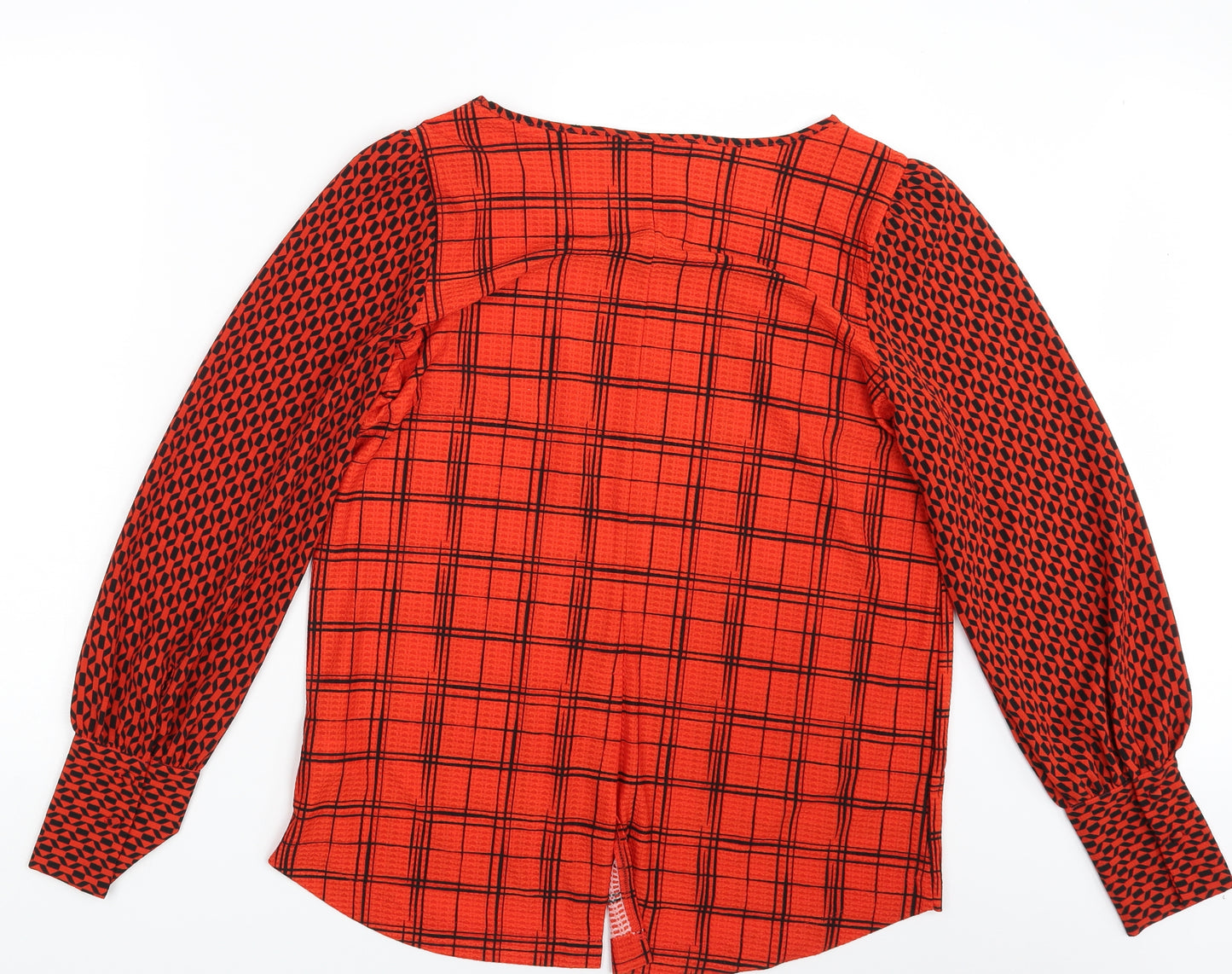 NEXT Womens Orange Geometric  Basic Blouse Size 14