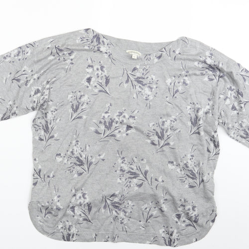 Monsson Womens Grey Floral  Pullover Jumper Size XL