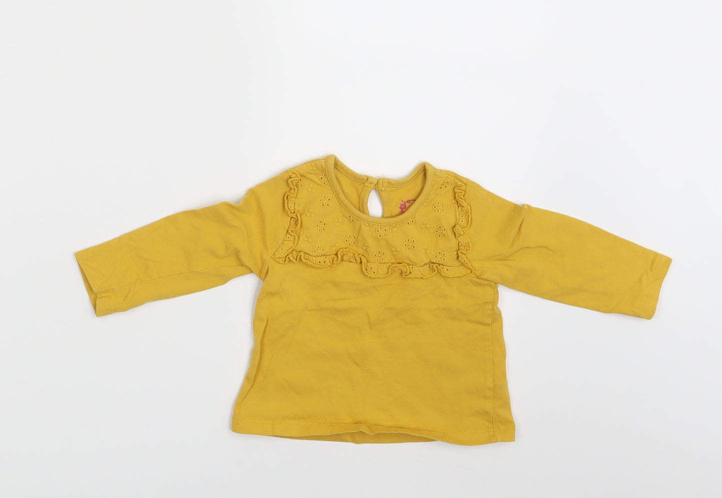 Primark Girls Yellow Floral  Basic T-Shirt Size 3-6 Months