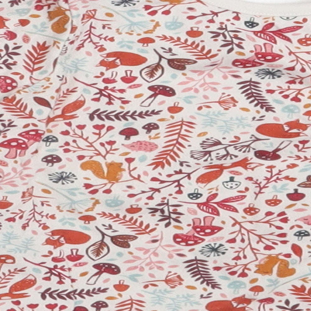 Nutmeg Girls White Floral  Basic T-Shirt Size 3-6 Months