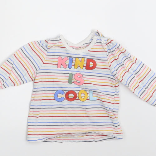 Nutmeg Girls Multicoloured Striped  Basic T-Shirt Size 3-6 Months  - Kind is cool