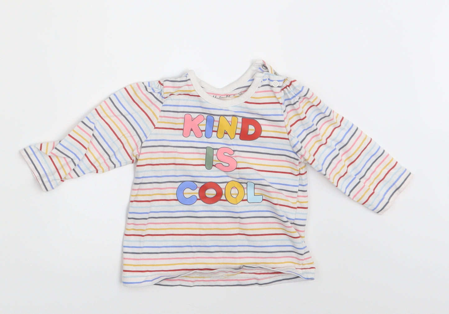 Nutmeg Girls Multicoloured Striped  Basic T-Shirt Size 3-6 Months  - Kind is cool