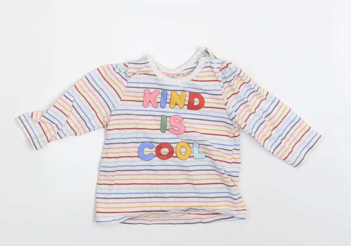 Nutmeg Girls Multicoloured Striped  Basic T-Shirt Size 3-6 Months  - Kind is cool